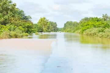 Inondations de la RN 1 au niveau de Heredougou, constat du 22 août 2024